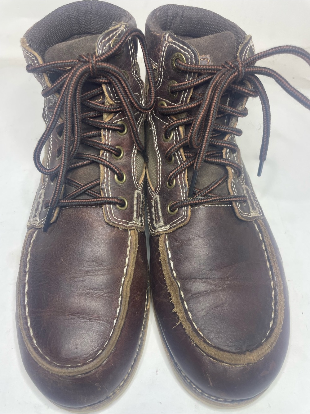 Levi's Brown Leather Moc Toe Lace-Up Boots
